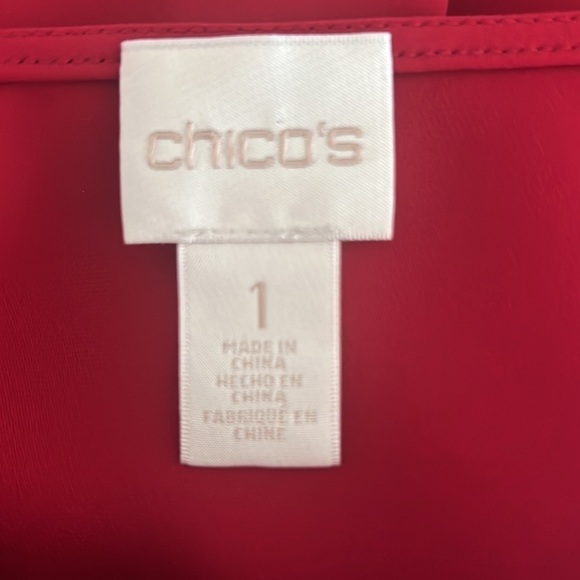 Beautiful Red Chico’s Blouse - Never Worn - Chico’s Size 1 / Medium - Picture 6 of 8